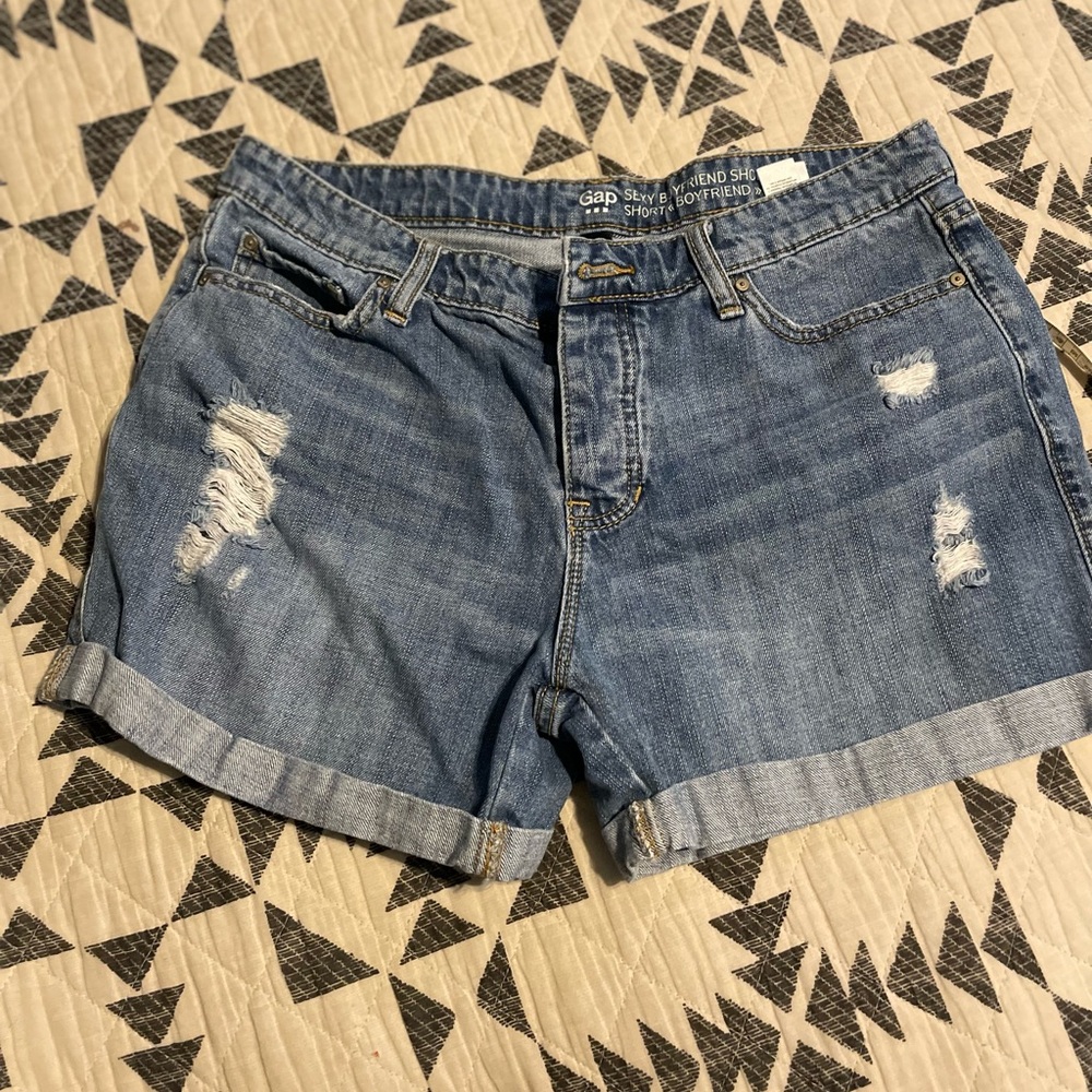 Gap Denim Cuffed Shorts size 6 button fly